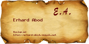 Erhard Abod névjegykártya